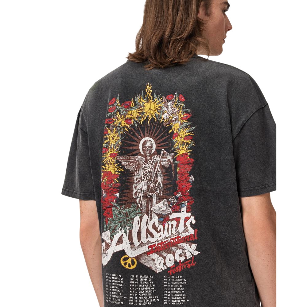AllSaints Roque Short Sleeve Oversized Crew Neck T-Shirt